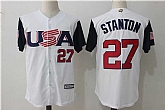 Men's USA Baseball #27 Giancarlo Stanton White 2017 World Baseball Classic Stitched Jersey,baseball caps,new era cap wholesale,wholesale hats